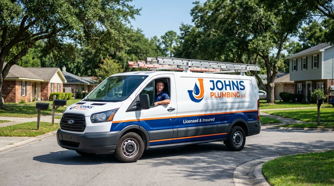 Johns Plumbing LLC service van in Gulf Shores, AL