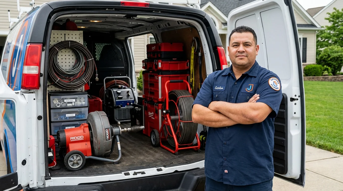 Professional drain cleaning equipment and Johns Plumbing LLC plumber in Gulf Shores