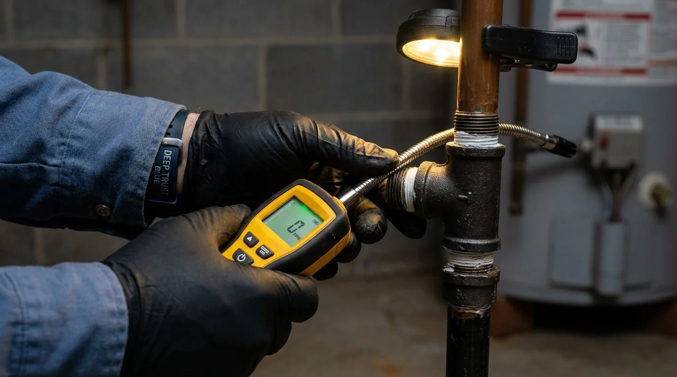 Gas leak detection with electronic sniffer by Johns Plumbing LLC in Gulf Shores