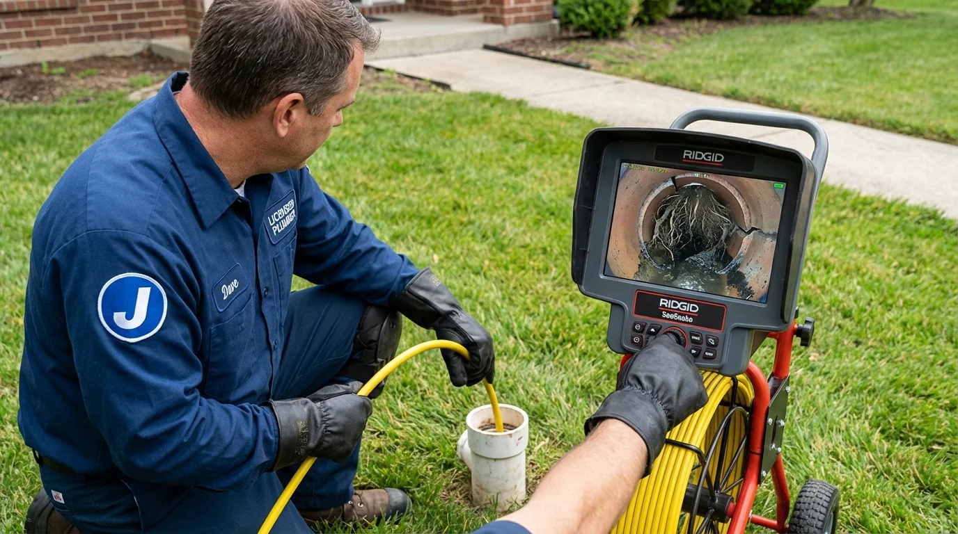 Sewer camera inspection being performed by Johns Plumbing LLC in Gulf Shores