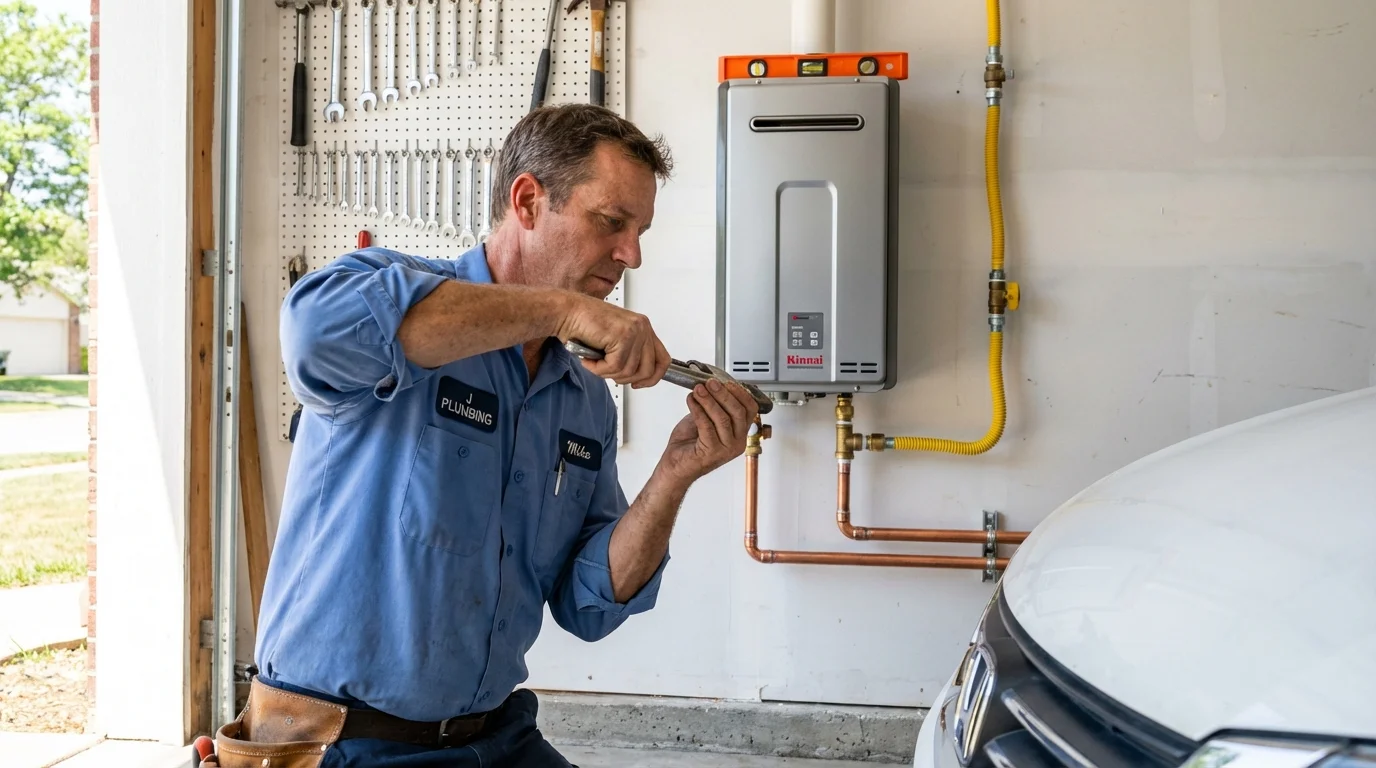 Tankless water heater installation by a Johns Plumbing LLC plumber in Gulf Shores